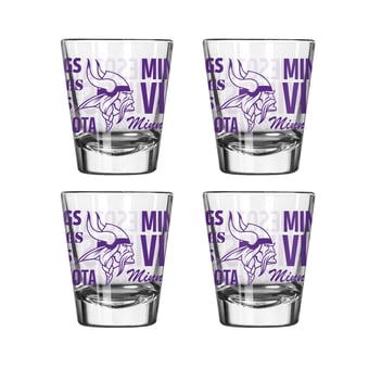 Logo Brands Minnesota Vikings 4-Pack 2oz. Shot Glass Set