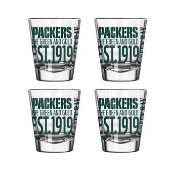 Logo Brands Green Bay Packers 4-Pack 2oz. Shot Glass Set