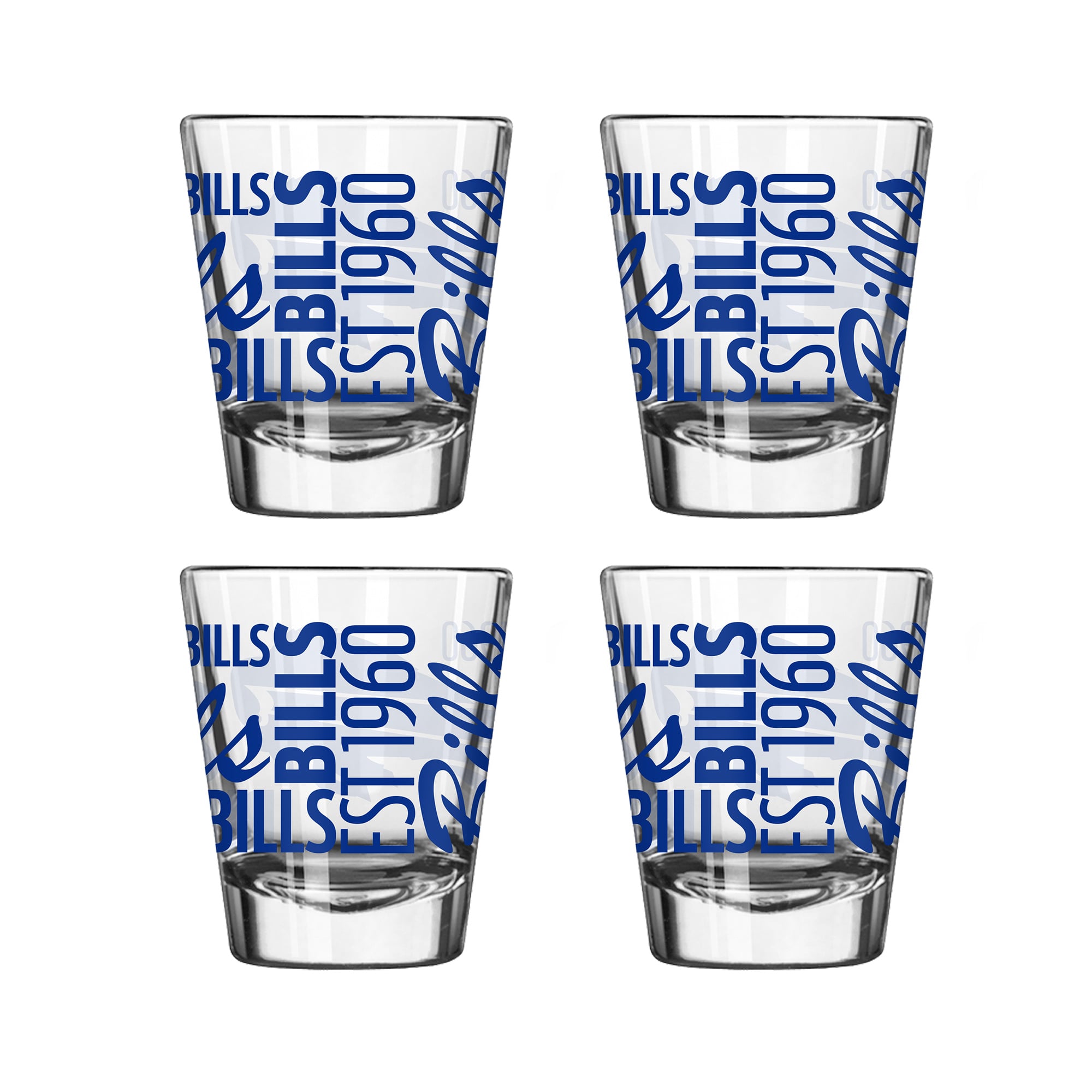 Logo Brands Buffalo Bills 4-Pack 2oz. Shot Glass Set