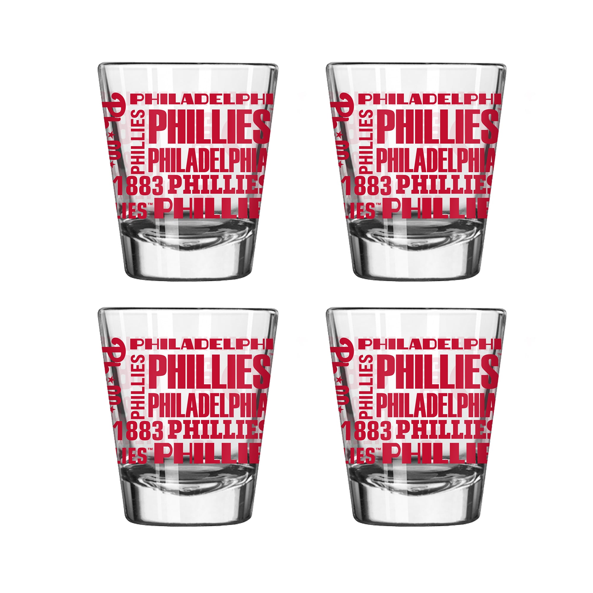 Logo Brands Philadelphia Phillies 4-Pack 2oz. Shot Glass Set
