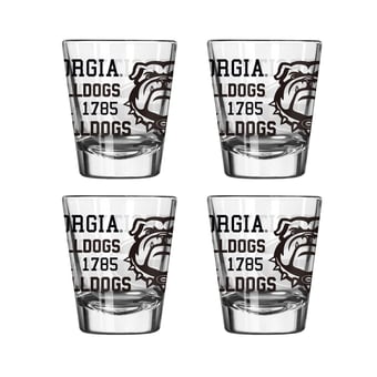 Logo Brands Georgia Bulldogs 4-Pack 2oz. Shot Glass Set