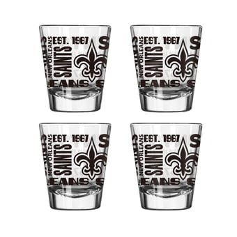Logo Brands New Orleans Saints 4-Pack 2oz. Shot Glass Set
