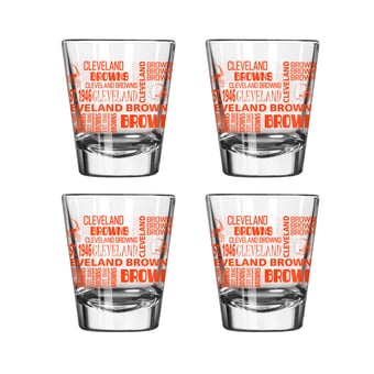Logo Brands Cleveland Browns 4-Pack 2oz. Shot Glass Set