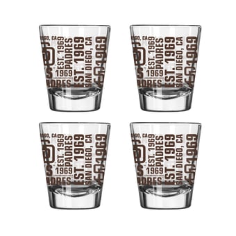Logo Brands San Diego Padres 4-Pack 2oz. Shot Glass Set
