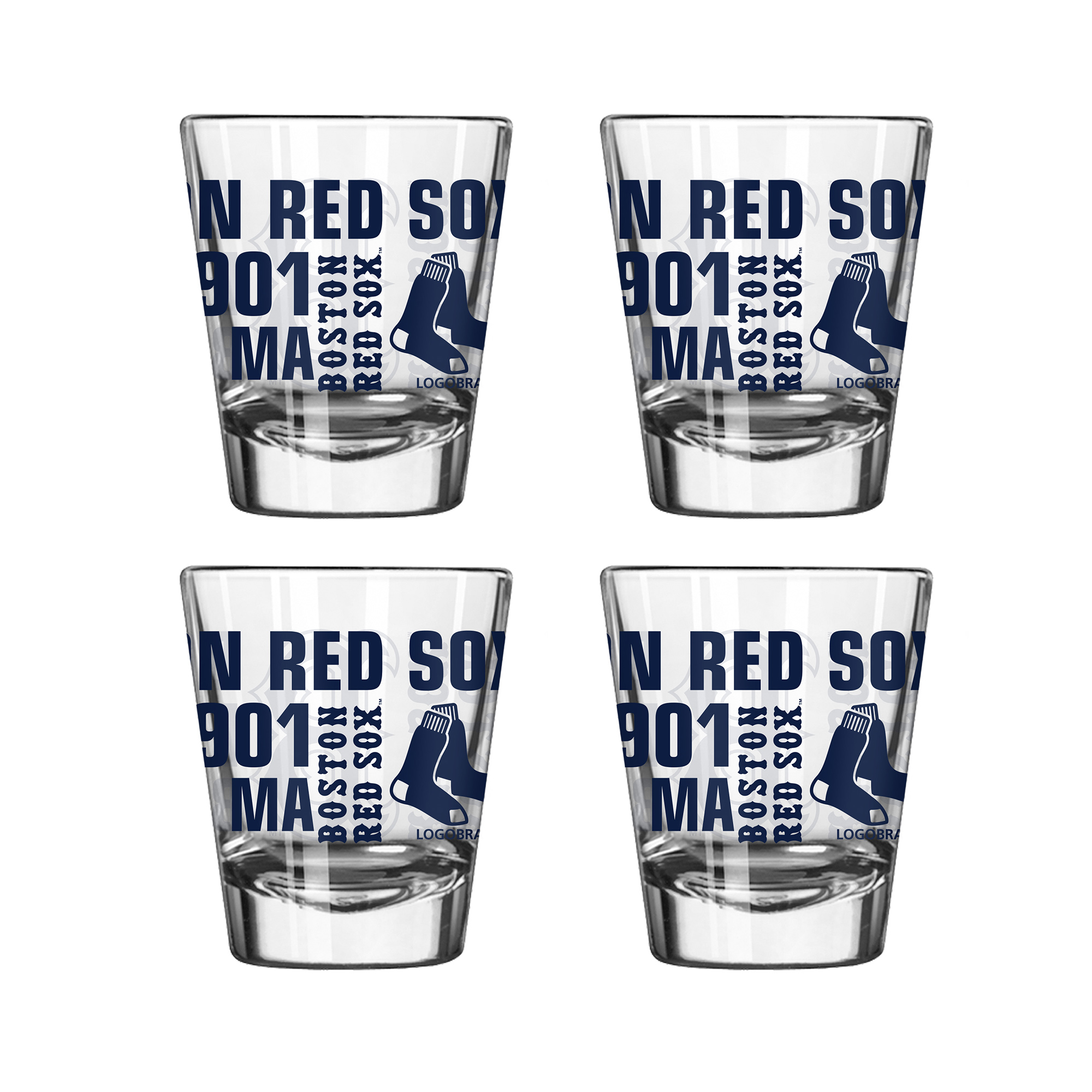 Logo Brands Boston Red Sox 4-Pack 2oz. Shot Glass Set