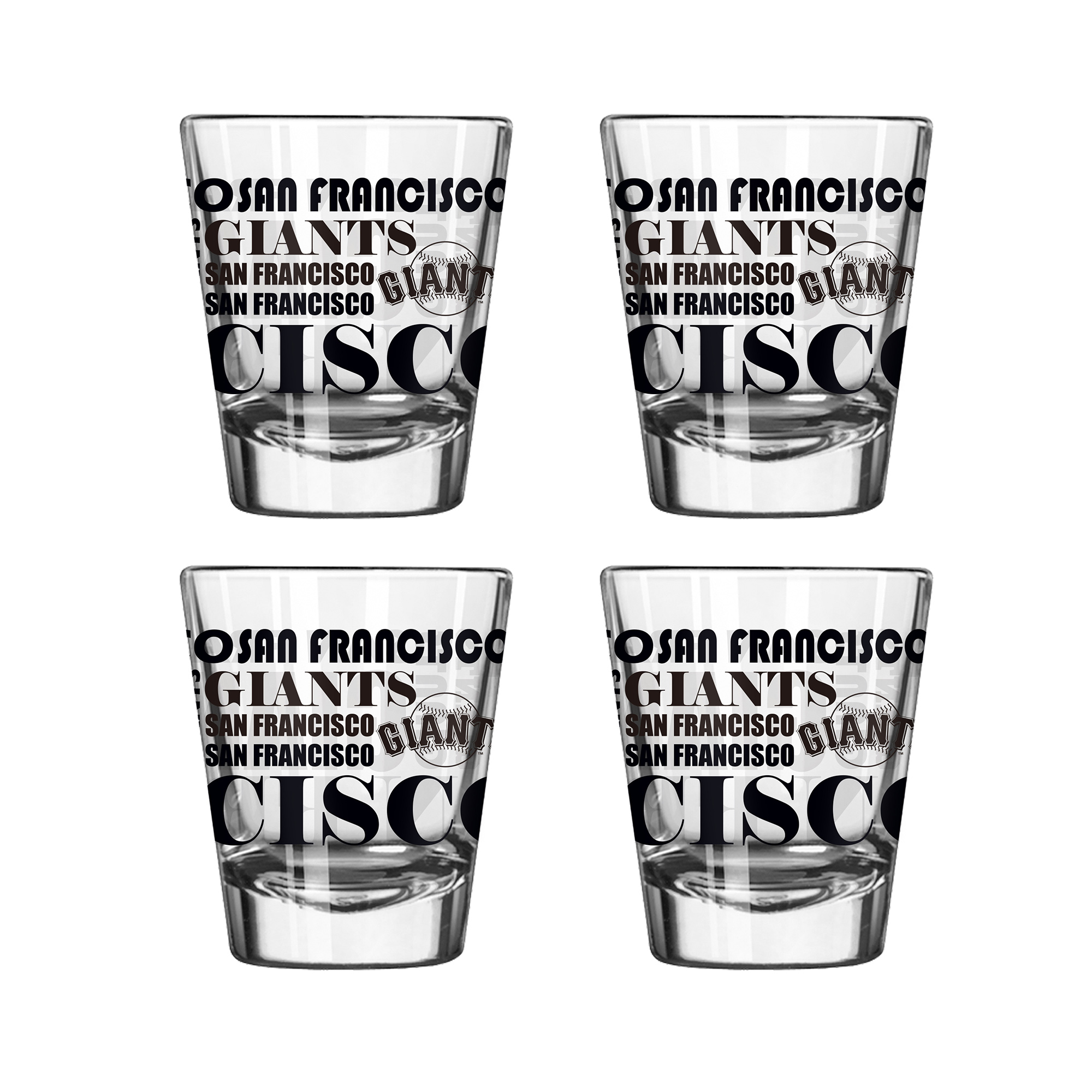 Logo Brands San Francisco Giants 4-Pack 2oz. Shot Glass Set