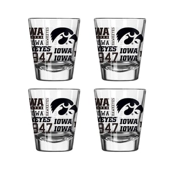Logo Brands Iowa Hawkeyes 4-Pack 2oz. Shot Glass Set