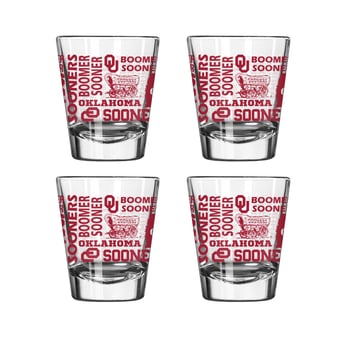 Logo Brands Oklahoma Sooners 4-Pack 2oz. Shot Glass Set