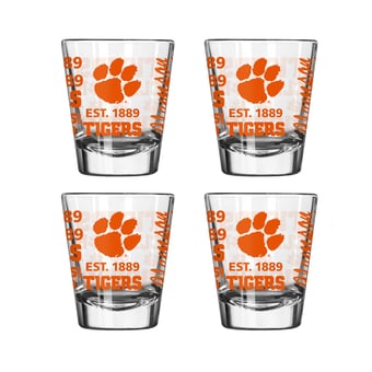 Logo Brands Clemson Tigers 4-Pack 2oz. Shot Glass Set