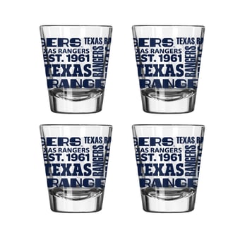 Logo Brands Texas Rangers 4-Pack 2oz. Shot Glass Set