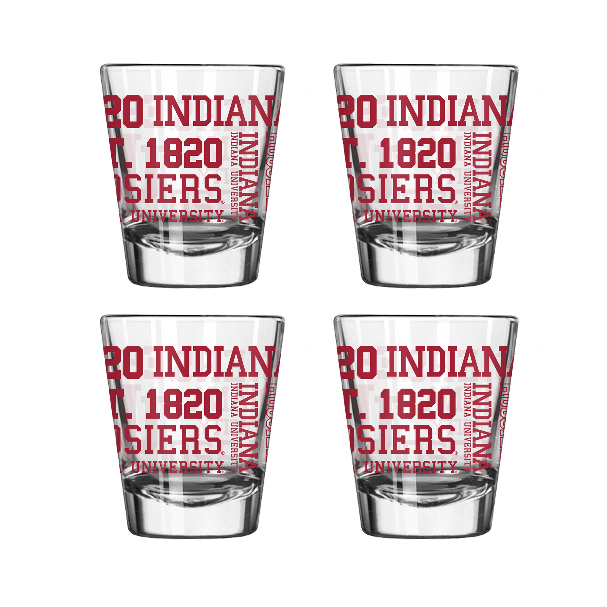 Logo Brands Indiana Hoosiers 4-Pack 2oz. Shot Glass Set