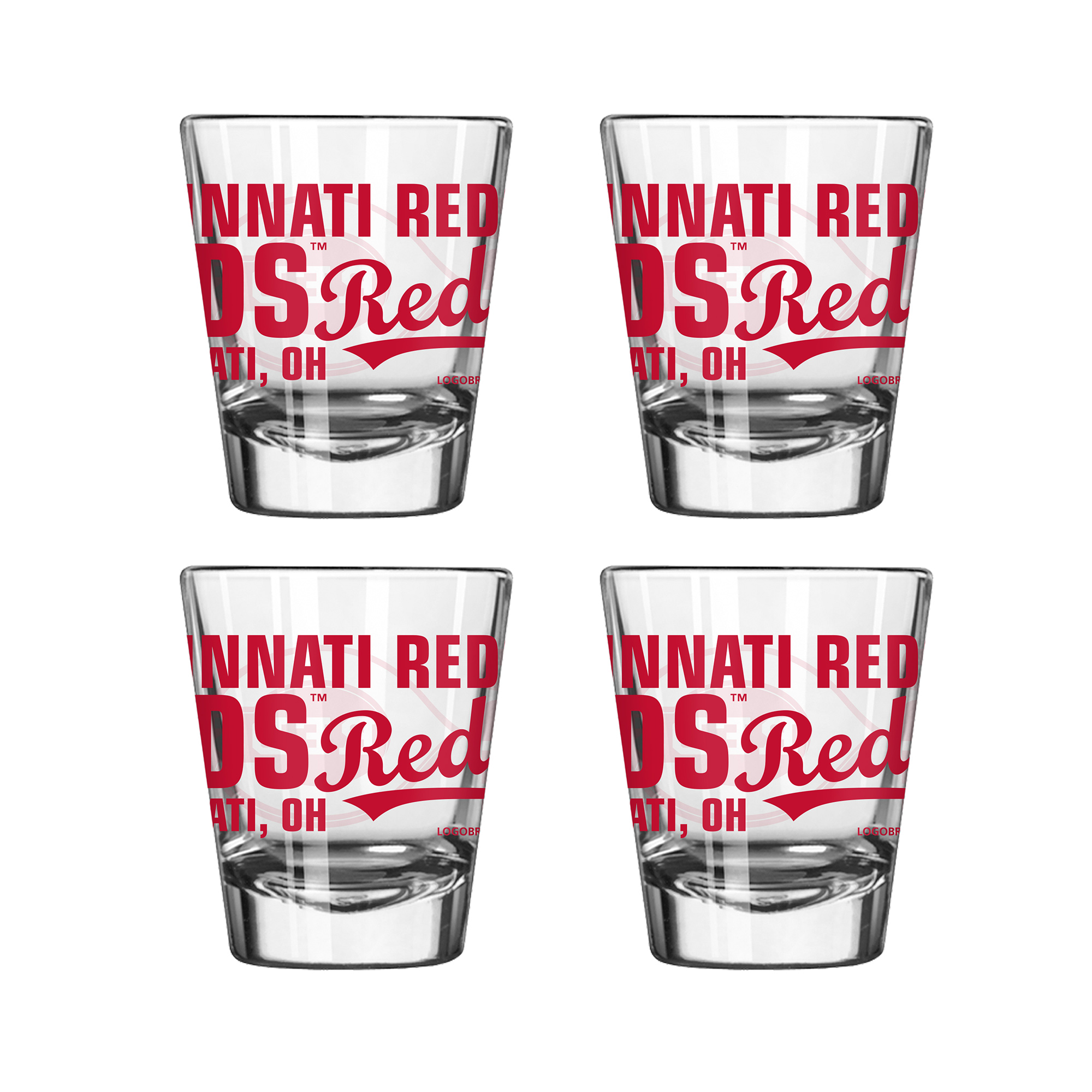 Logo Brands Cincinnati Reds 4-Pack 2oz. Shot Glass Set