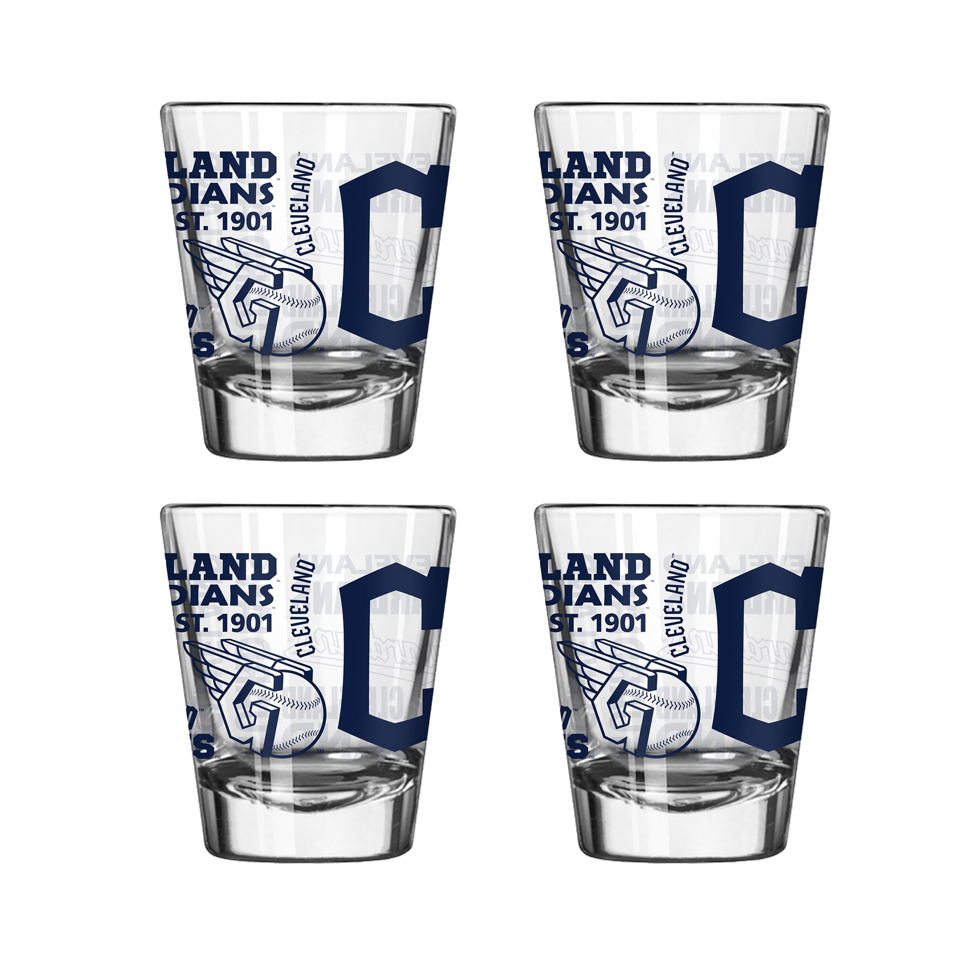 Logo Brands Cleveland Guardians 4-Pack 2oz. Shot Glass Set