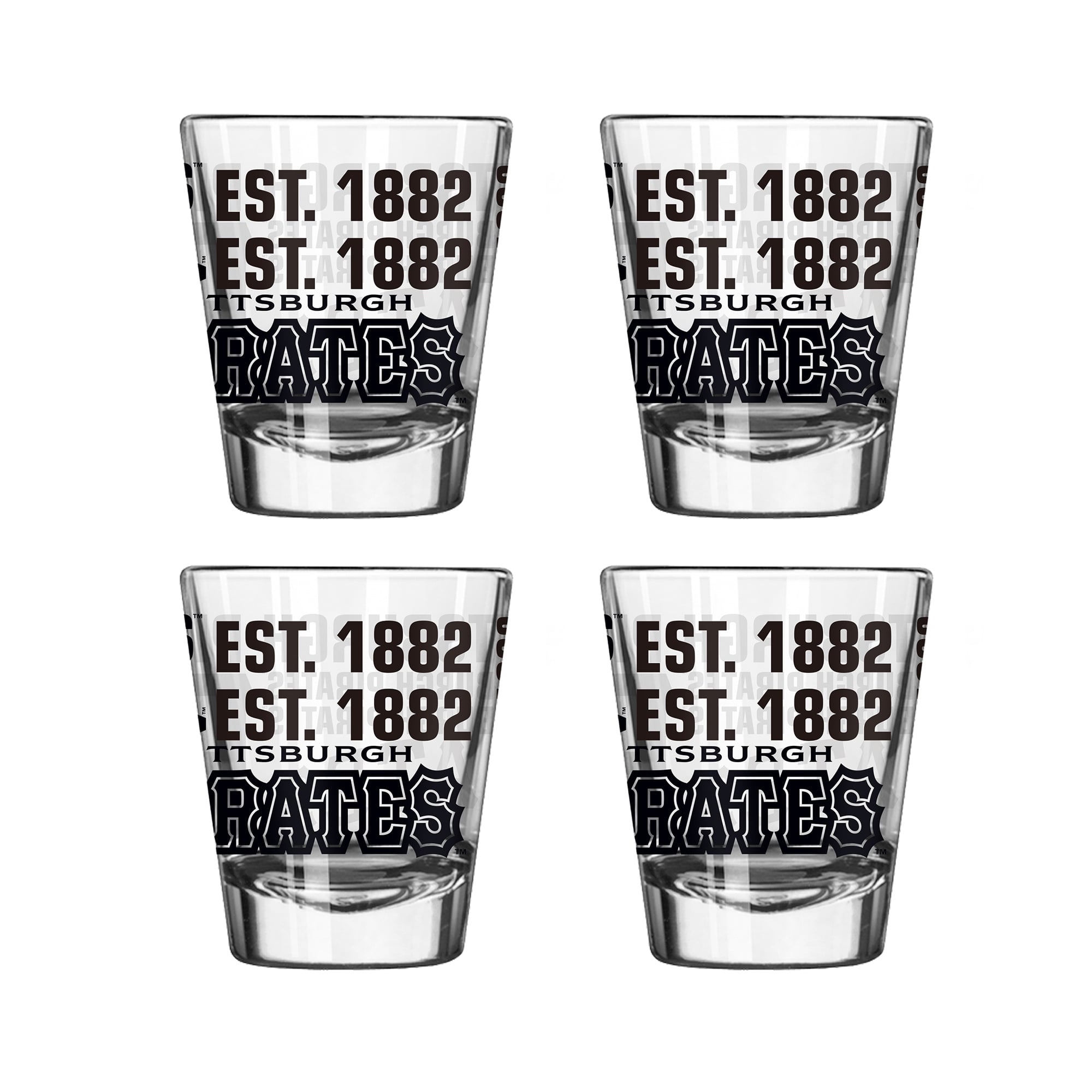 Logo Brands Pittsburgh Pirates 4-Pack 2oz. Shot Glass Set