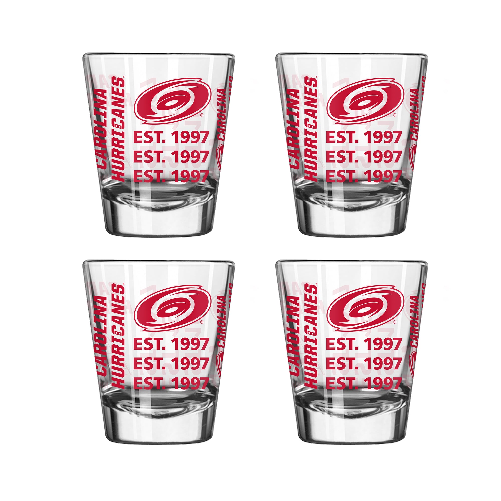 Logo Brands Carolina Hurricanes 4-Pack 2oz. Shot Glass Set