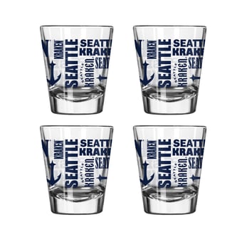 Logo Brands Seattle Kraken 4-Pack 2oz. Shot Glass Set