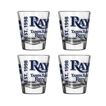 Logo Brands Tampa Bay Rays 4-Pack 2oz. Shot Glass Set
