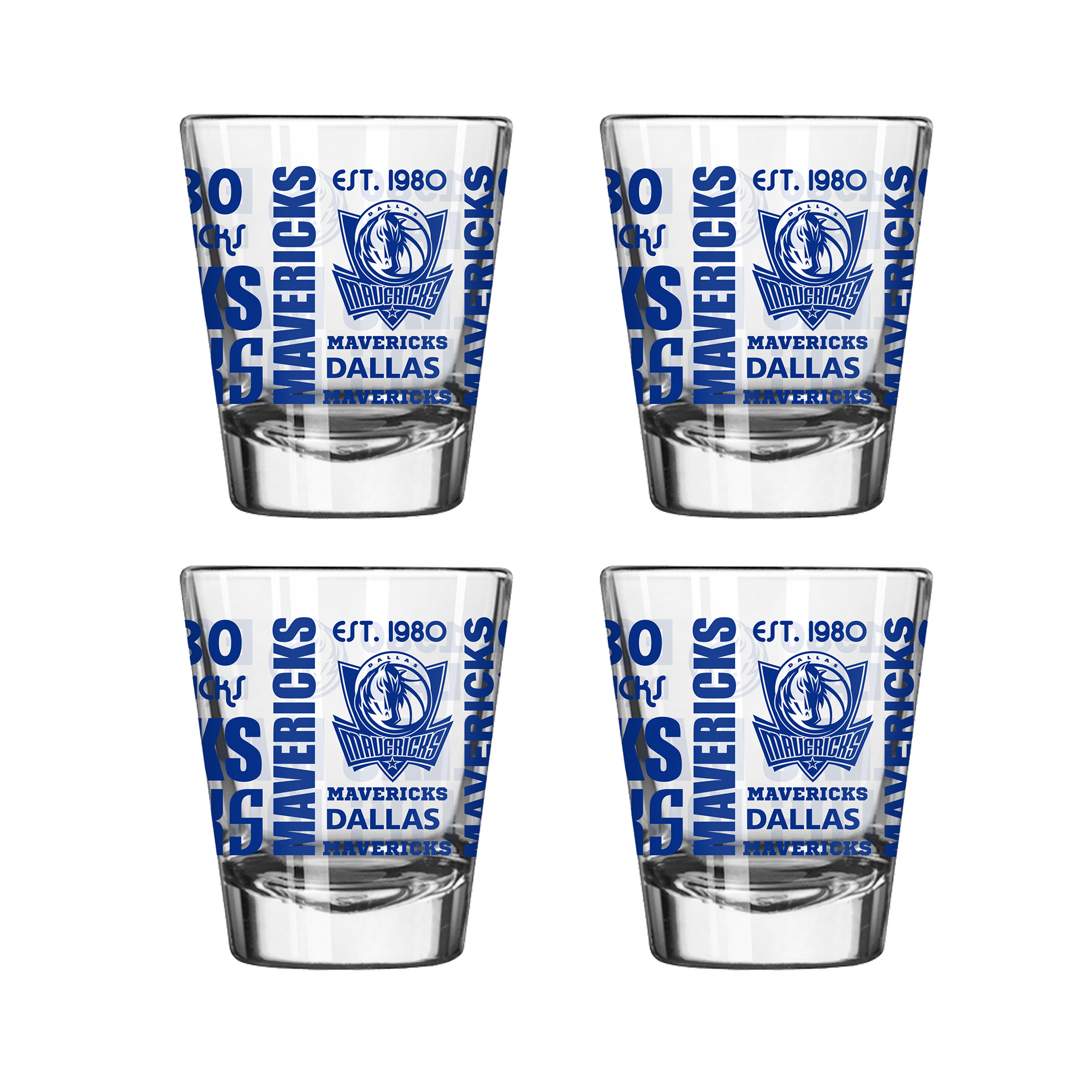 Logo Brands Dallas Mavericks 4-Pack 2oz. Shot Glass Set