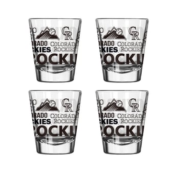 Logo Brands Colorado Rockies 4-Pack 2oz. Shot Glass Set