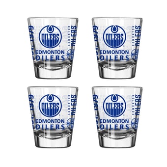 Logo Brands Edmonton Oilers 4-Pack 2oz. Shot Glass Set