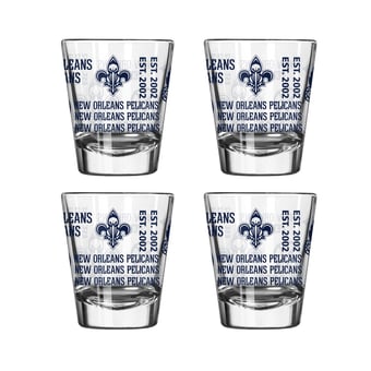 Logo Brands New Orleans Pelicans 4-Pack 2oz. Shot Glass Set