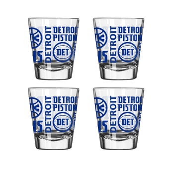 Logo Brands Detroit Pistons 4-Pack 2oz. Shot Glass Set
