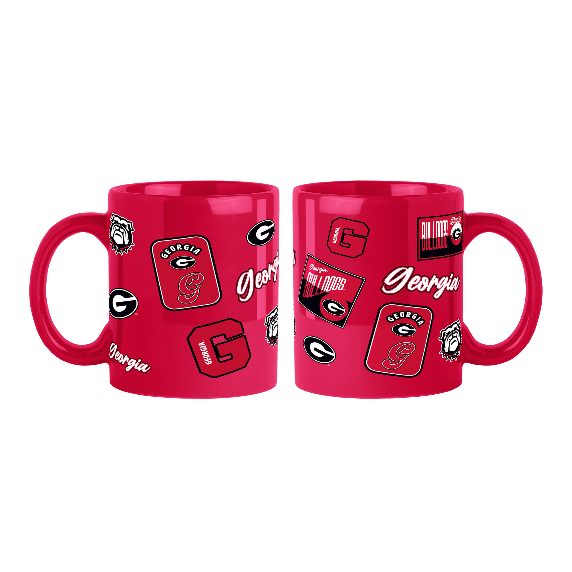Logo Brands Georgia Bulldogs 2-Pack 15oz. Color Mug Set