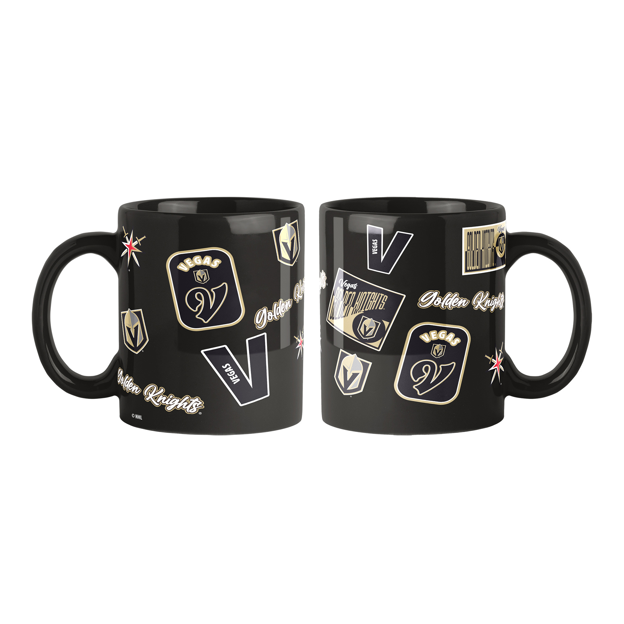 Logo Brands Vegas Golden Knights 2-Pack 15oz. Color Mug Set
