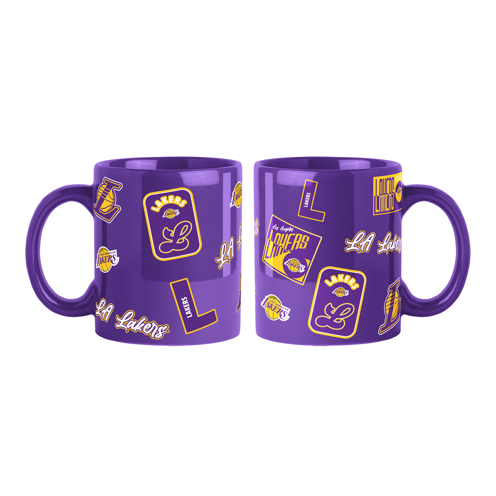 Logo Brands Los Angeles Lakers 2-Pack 15oz. Color Mug Set