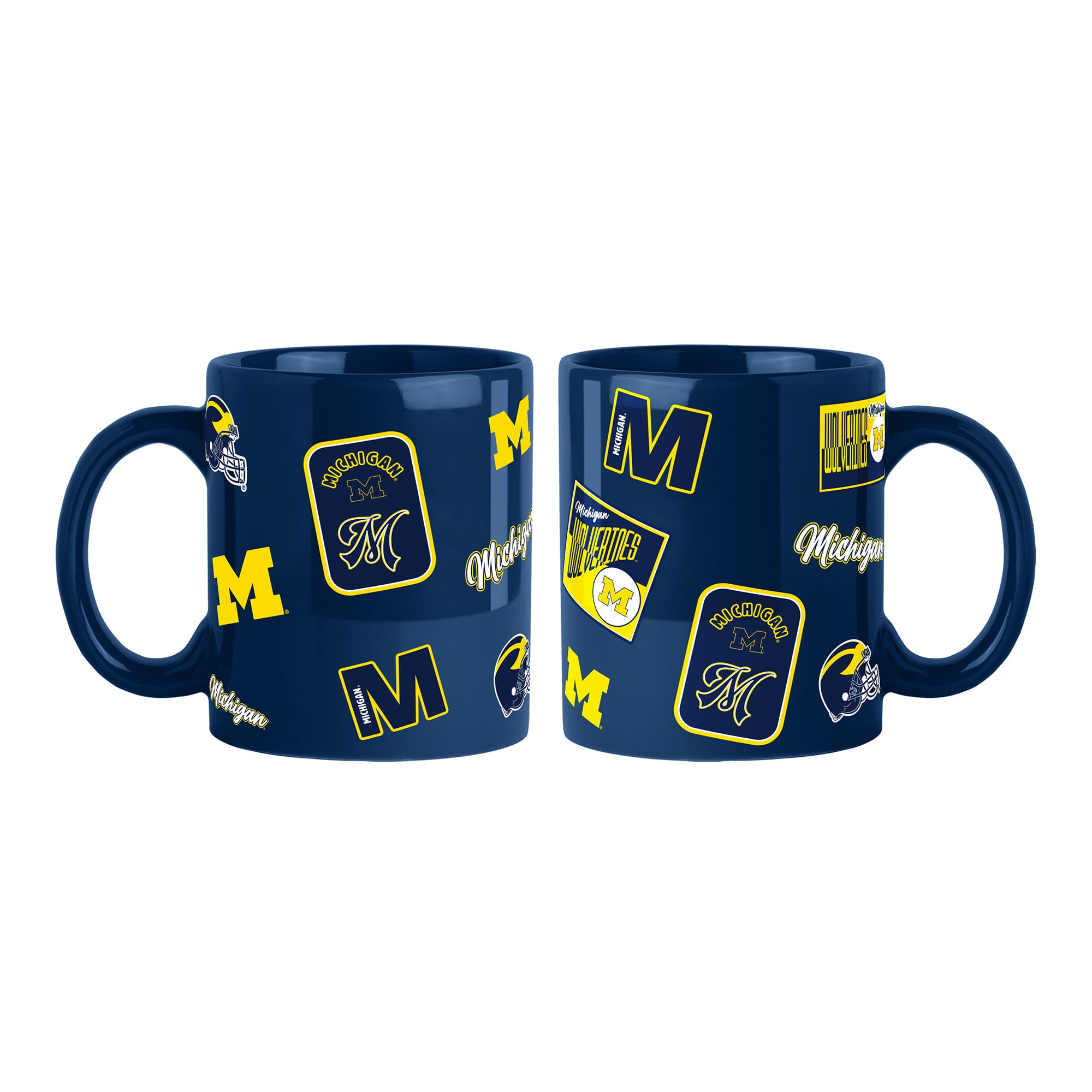 Logo Brands Michigan Wolverines 2-Pack 15oz. Color Mug Set