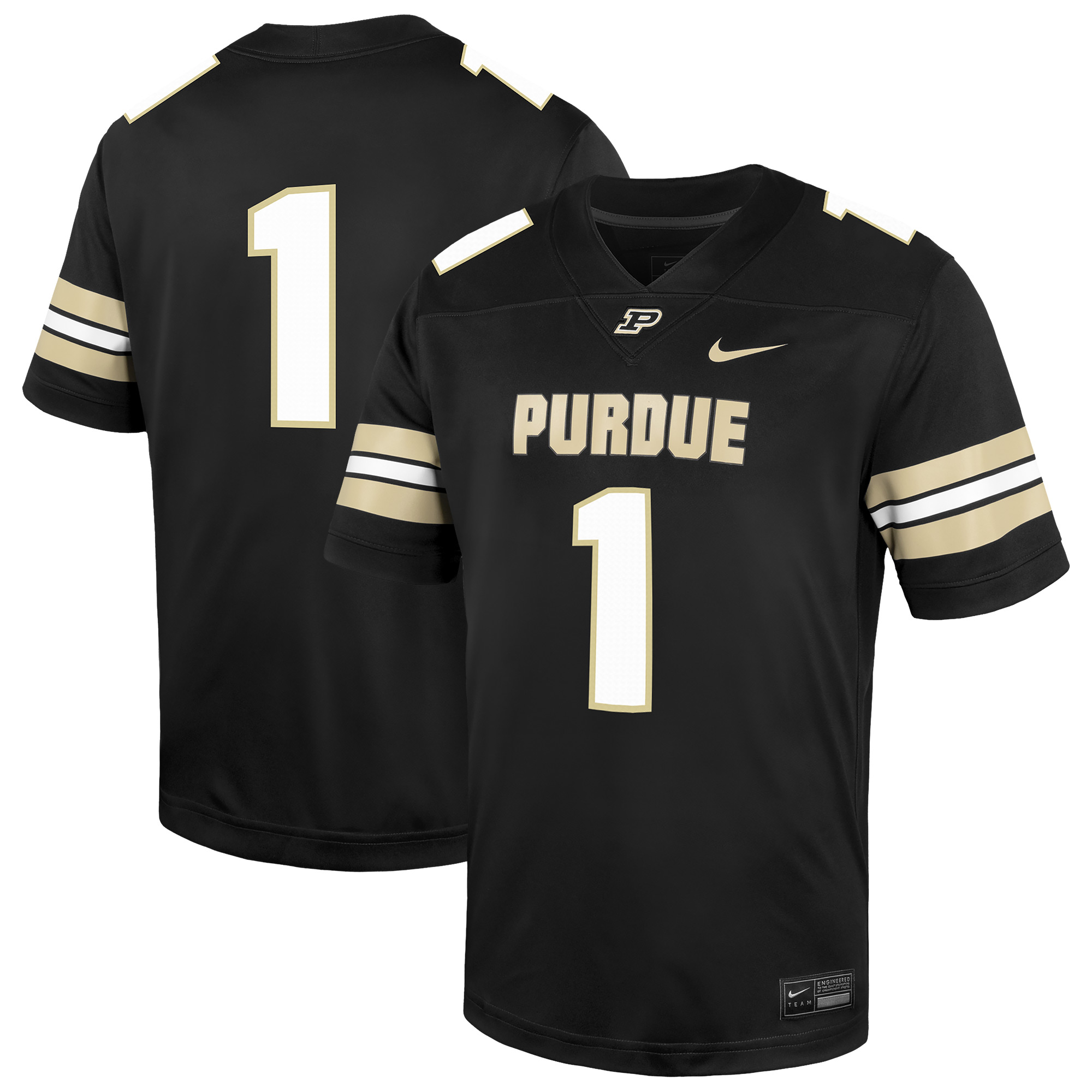 Men's Nike #1 Black Purdue Boilermakers Untouchable Replica Game Jersey