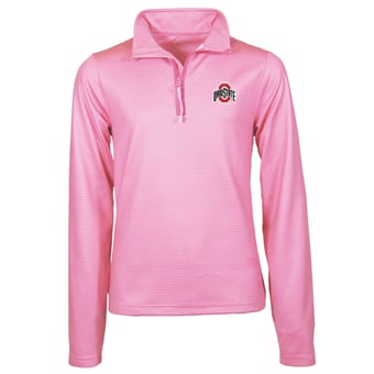 Girls Toddler Garb Pink Ohio State Buckeyes Mila Quarter-Zip Pullover