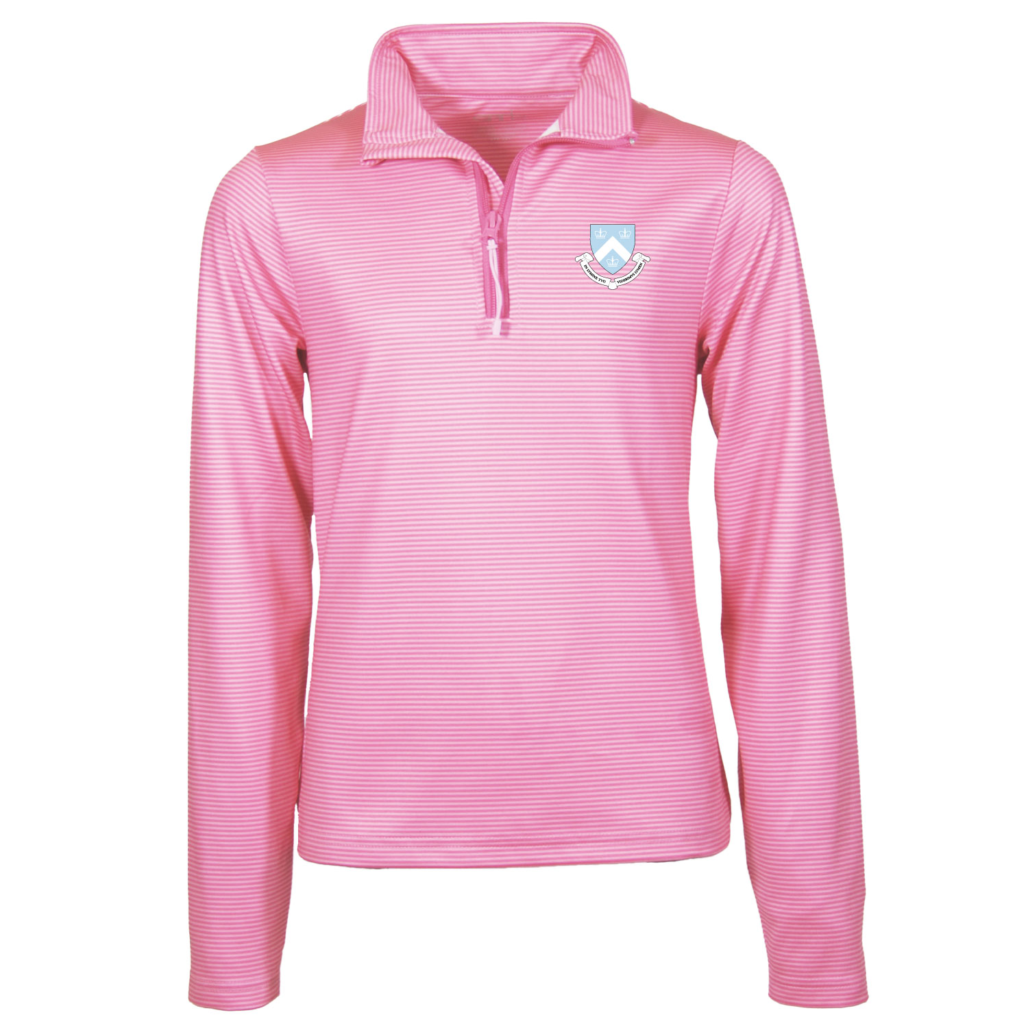 Girls Youth Garb Pink Columbia University Mila Quarter-Zip Sweatshirt