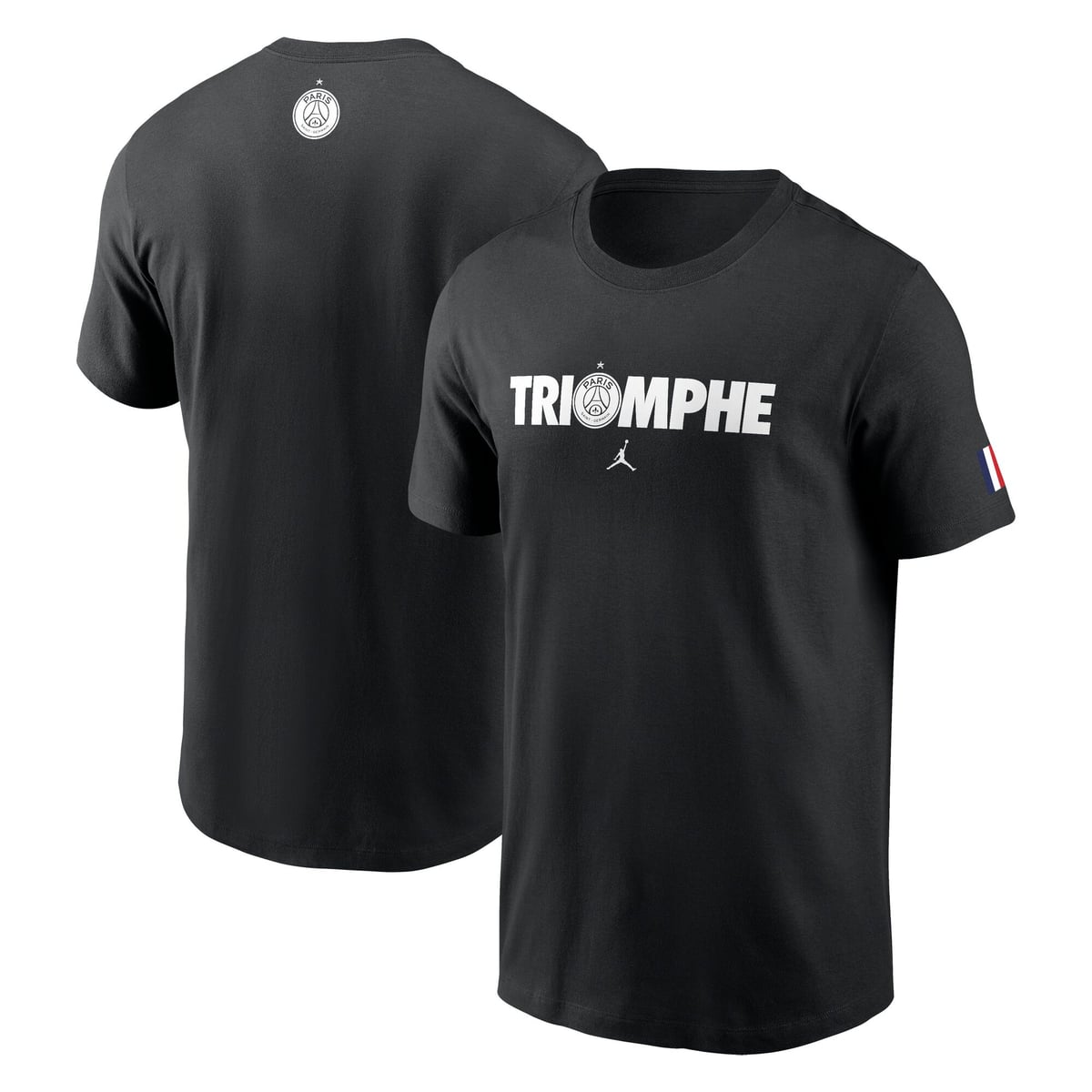T-Shirt PSG Jordan Champions d'Europe TRIOMPHE - Noir