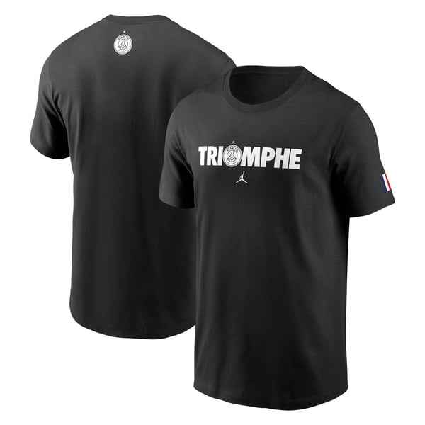 T-Shirt PSG Jordan Champions d'Europe TRIOMPHE - Noir