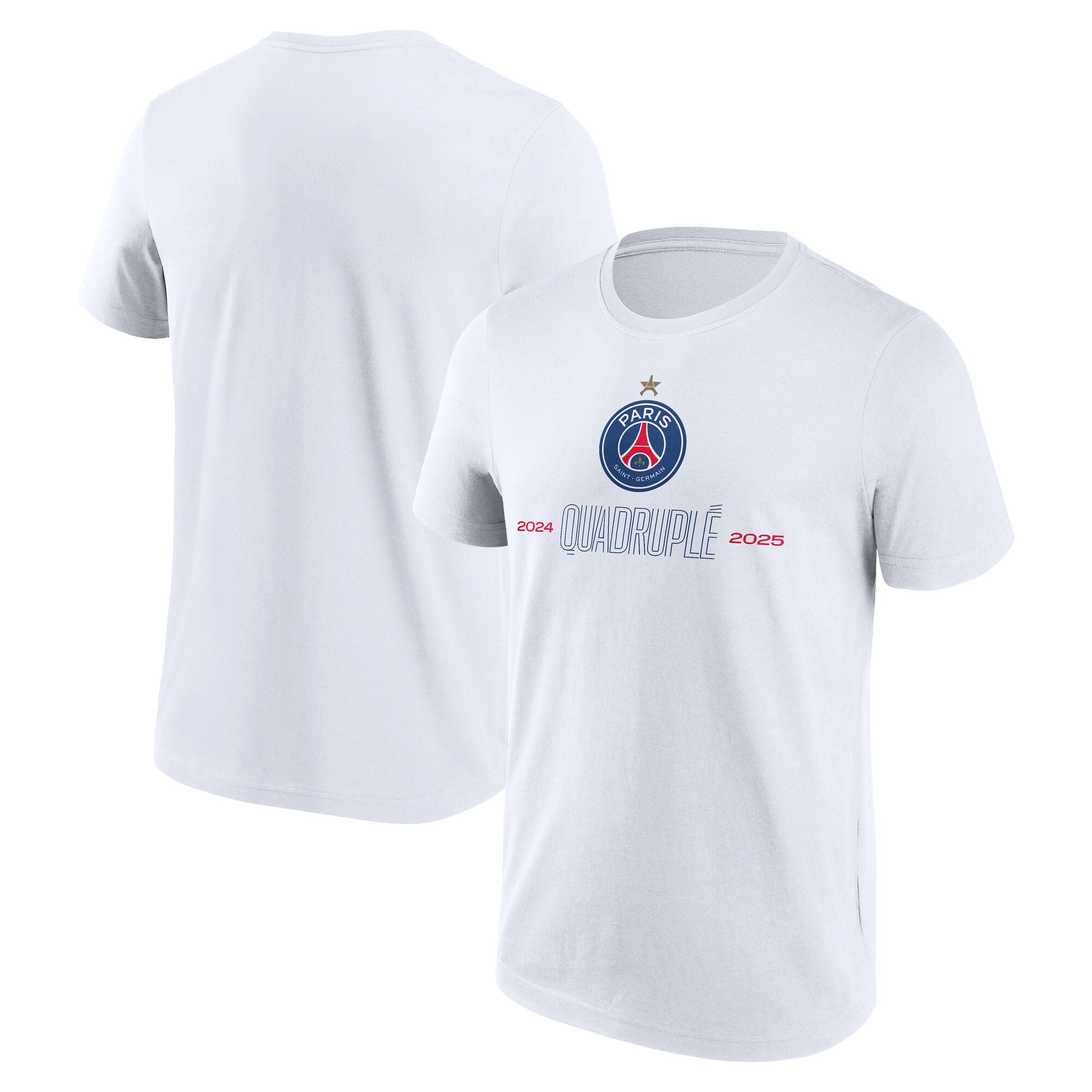 T-Shirt PSG Quadruple - Blanc: retailer-supplied image