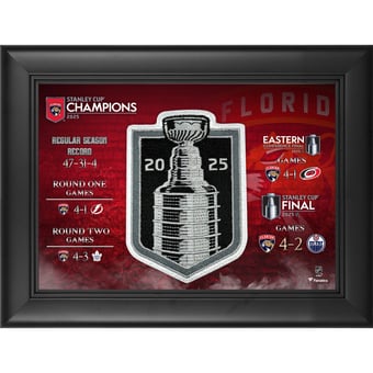Florida Panthers 2025 Stanley Cup Champions Framed 5" x 7" Collage with Jersey Patch