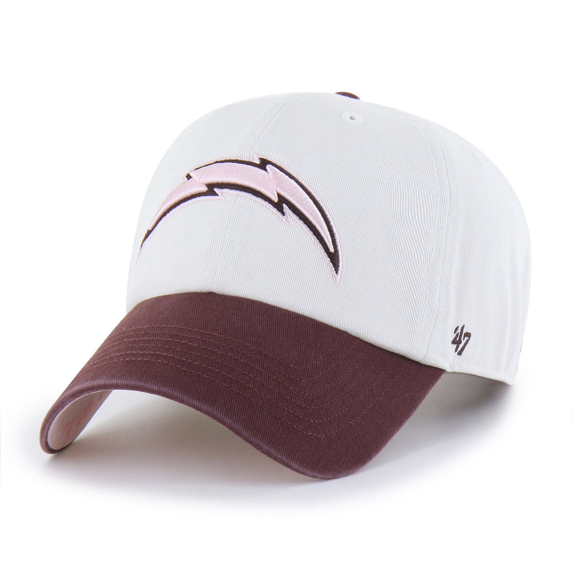 Unisex '47 Stone/Burgundy Los Angeles Chargers Love Letter Clean Up Adjustable Hat