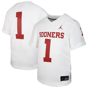 Youth Jordan Brand #1 White Oklahoma Sooners Untouchable Replica Game Jersey