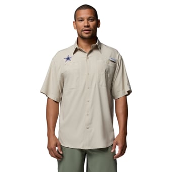 Men's Columbia  Tan Dallas Cowboys Tamiami Omni-Shade Button-Down Shirt