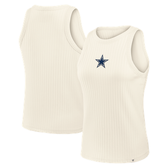 Women's Fanatics Cream Dallas Cowboys Star Play Tri-Blend Ribbed Tank Top