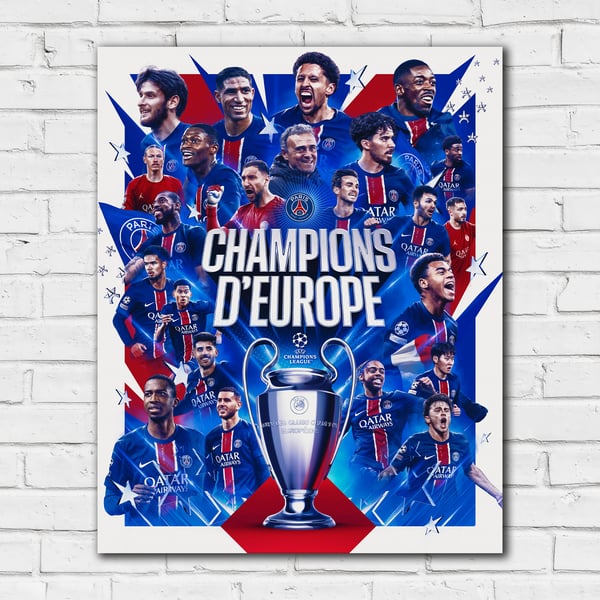 Affiche PSG Champions d'Europe 2025 - A2