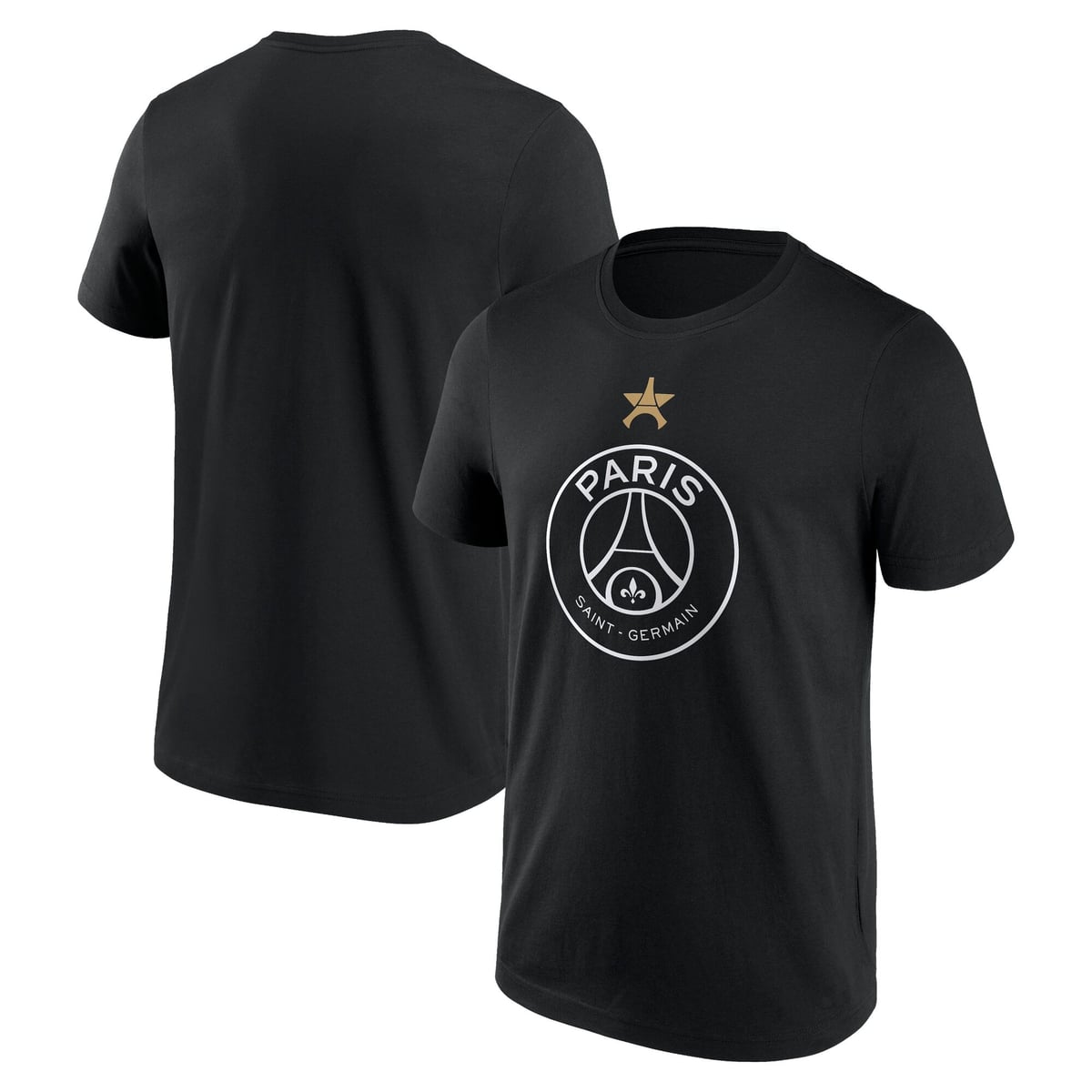 T-Shirt PSG Champions d'Europe Étoile Eiffel - Noir