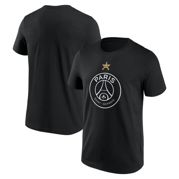 T-Shirt PSG Champions d'Europe Étoile Eiffel - Noir