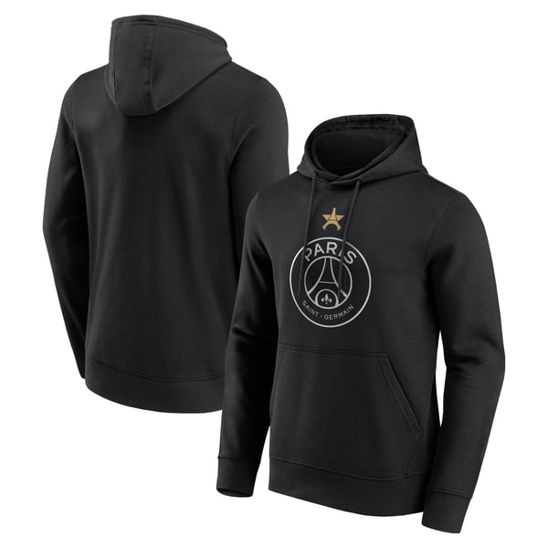 Sweat à capuche PSG Champions d'Europe Étoile Eiffel - Noir