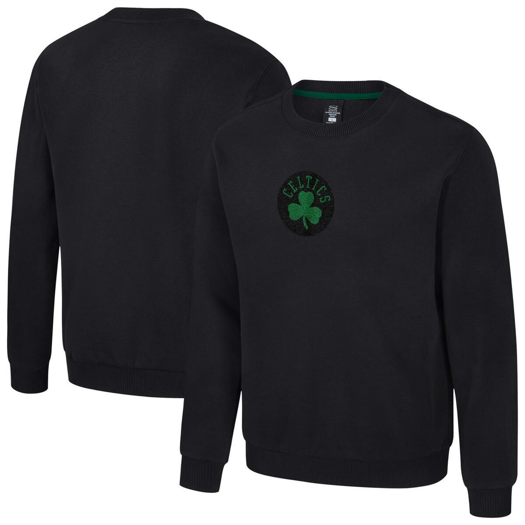 Unisex Stadium Essentials Black Boston Celtics Club Level Chenille Sweatshirt