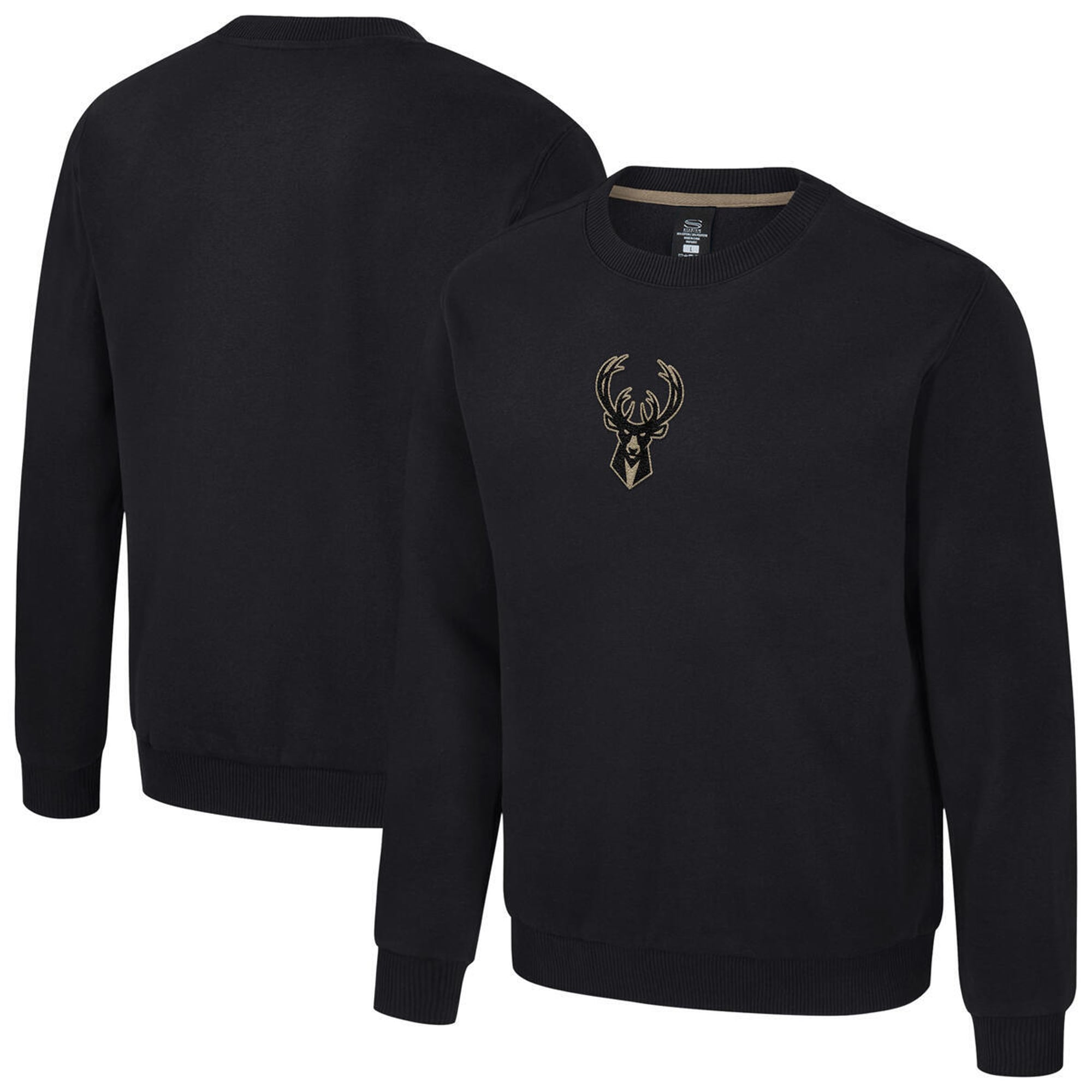 Unisex Stadium Essentials Black Milwaukee Bucks Club Level Chenille Sweatshirt