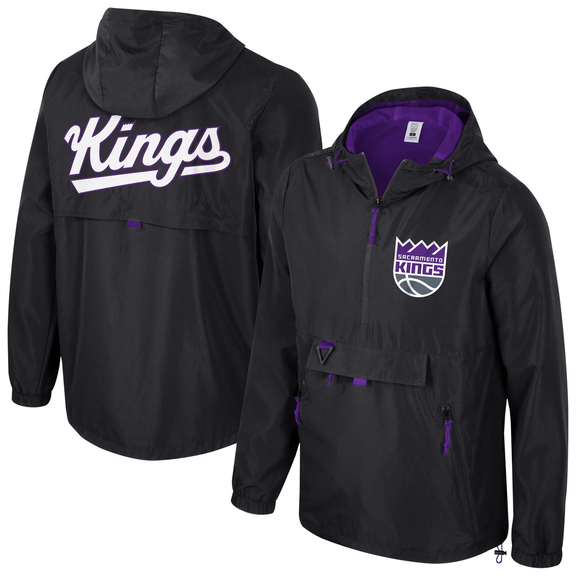 Unisex Stadium Essentials Black Sacramento Kings Compete Quarter-Zip Hoodie Jacket