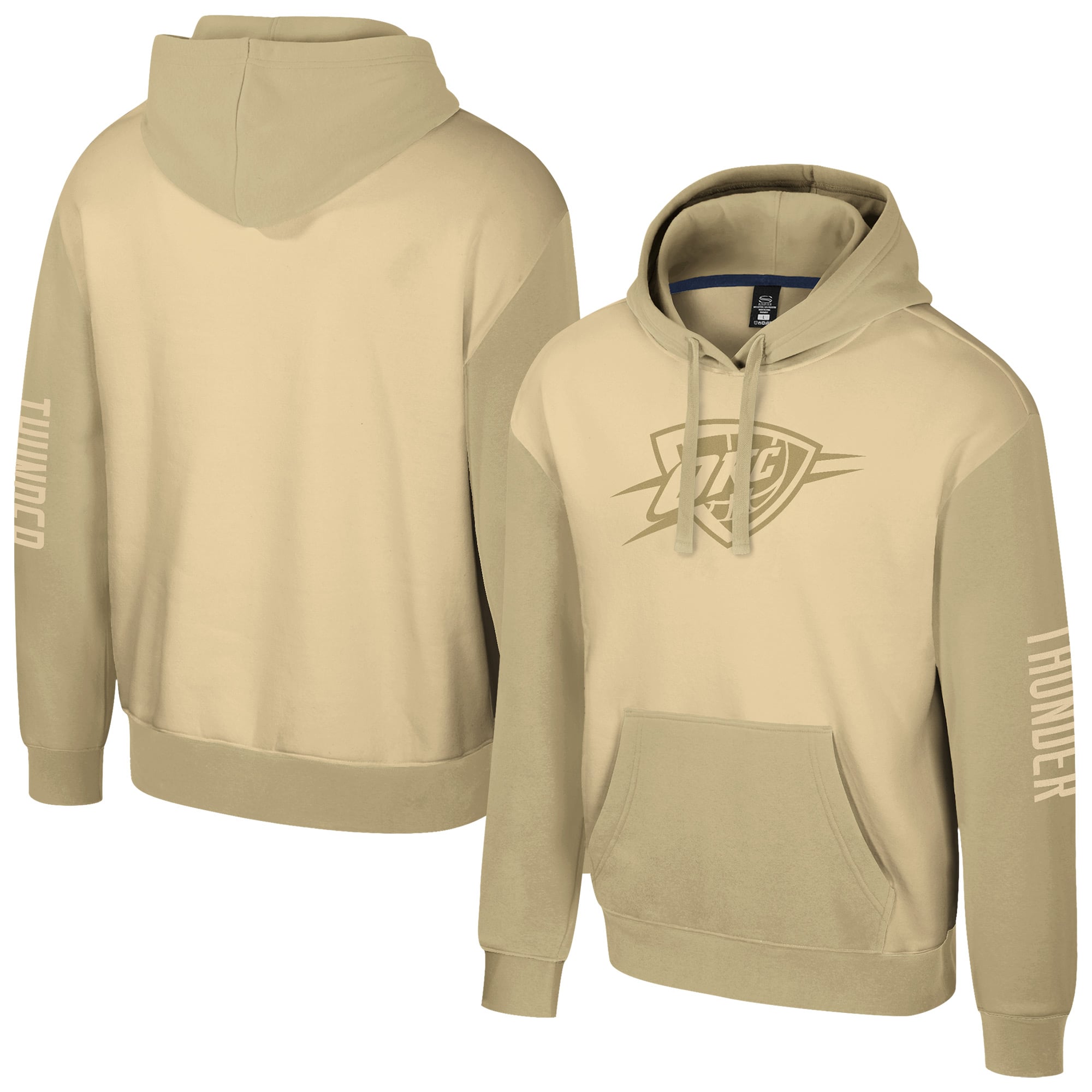 Unisex Stadium Essentials Khaki Oklahoma City Thunder Rafters Burst Hoodie