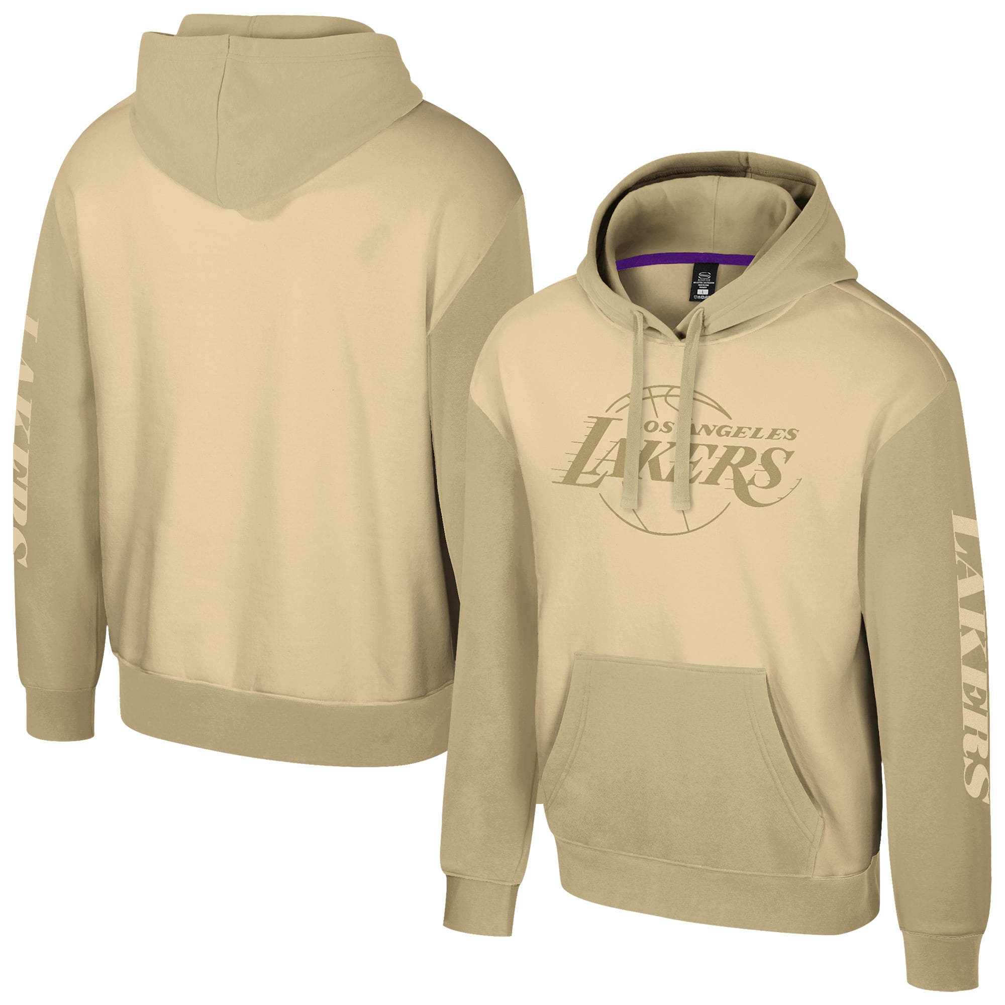 Unisex Stadium Essentials Khaki Los Angeles Lakers Rafters Burst Hoodie